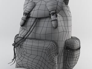 leather and nylon rucksack for women Modelo 3D