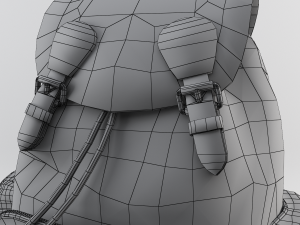 leather and nylon rucksack for women Modelo 3D