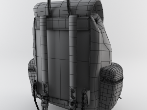leather and nylon rucksack for women Modelo 3D
