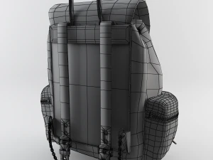 mochila de couro e nylon para mulheres Modelo 3D