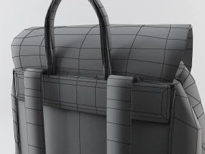 mochila de couro e nylon para mulheres Modelo 3D