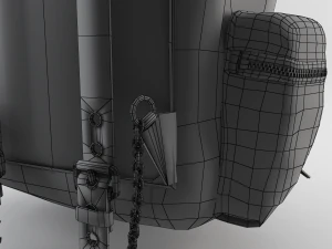 mochila de couro e nylon para mulheres Modelo 3D