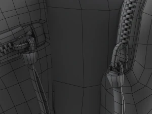 mochila de couro e nylon para mulheres Modelo 3D