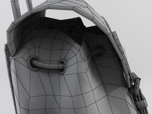 leather and nylon rucksack for women Modelo 3D