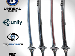 &eacute;p&eacute;e bicolore - remake Modèle 3D