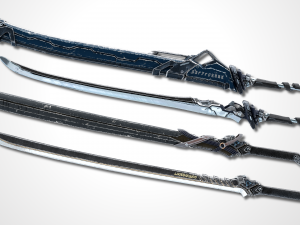 sci-fi swords pack 1 Model 3D