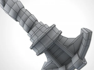 heavy full metal sword - remake 3D Model