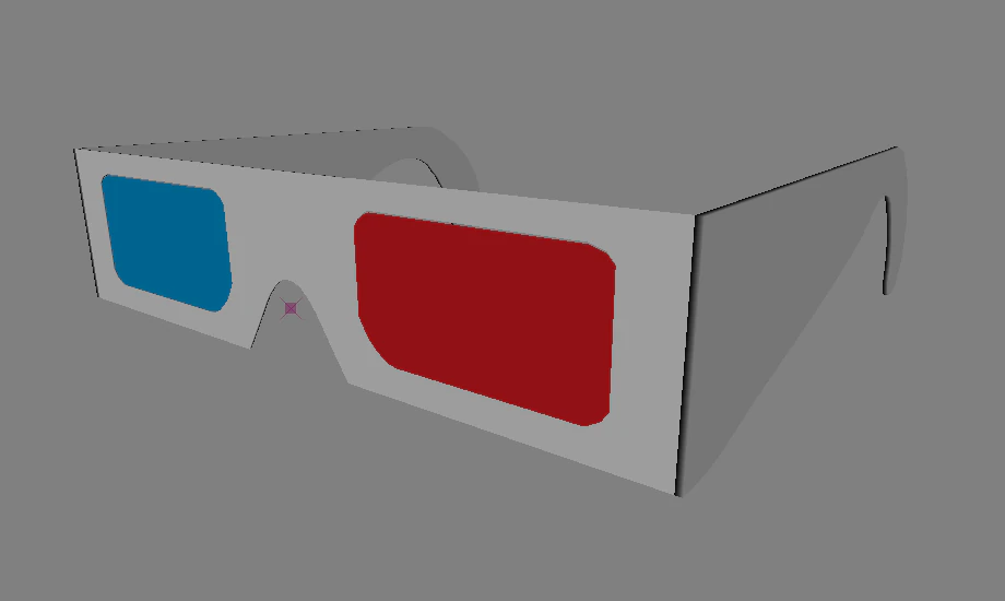 papel 3d vermelho ciano &oacute;culos Modelo 3D .c4d .max .obj .3ds .fbx .stl .blend 