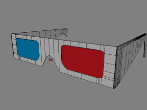 papel 3d vermelho ciano &oacute;culos Modelo 3D