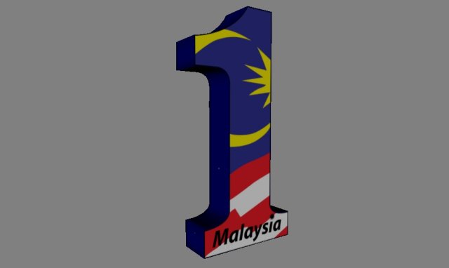 1malaysia logo 3D Model .c4d .max .obj .3ds .fbx .lwo .lw .lws