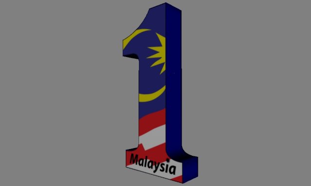 Download 1malaysia logo 3D Model