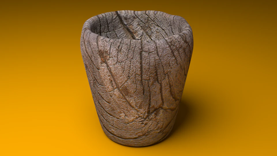 wooden cup 3D Model .c4d .max .obj .3ds .fbx .stl .blend 