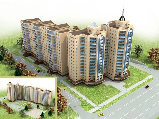 16 storey house 3D Model .c4d .max .obj .3ds .fbx .stl .blend 