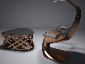 modern chair table Modèle 3D
