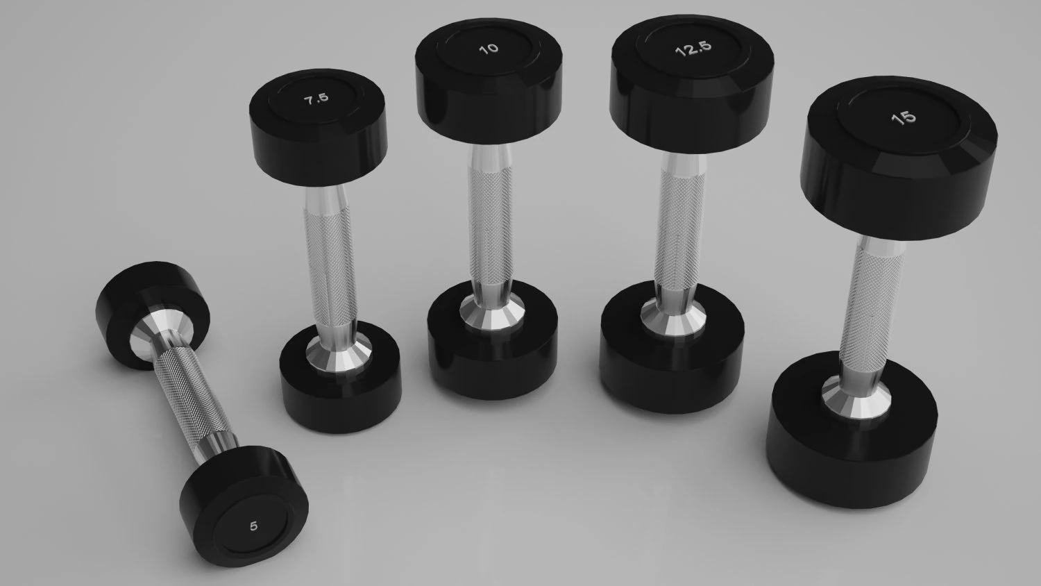 dumbbells collection 3D Model .c4d .max .obj .3ds .fbx .stl .blend 