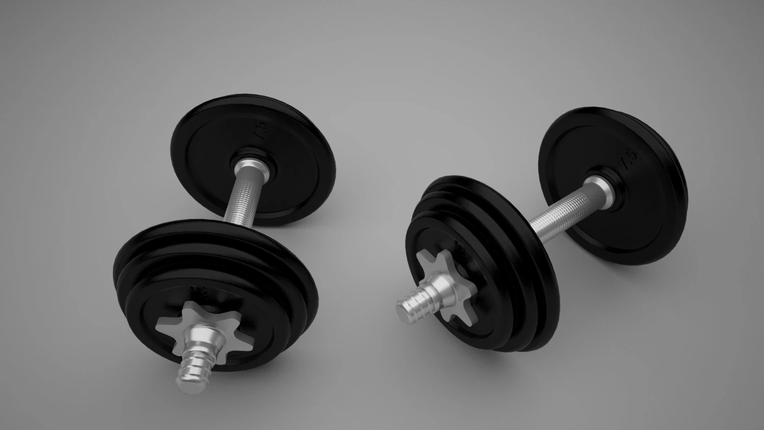dumbbells 3D Model .c4d .max .obj .3ds .fbx .stl .blend 