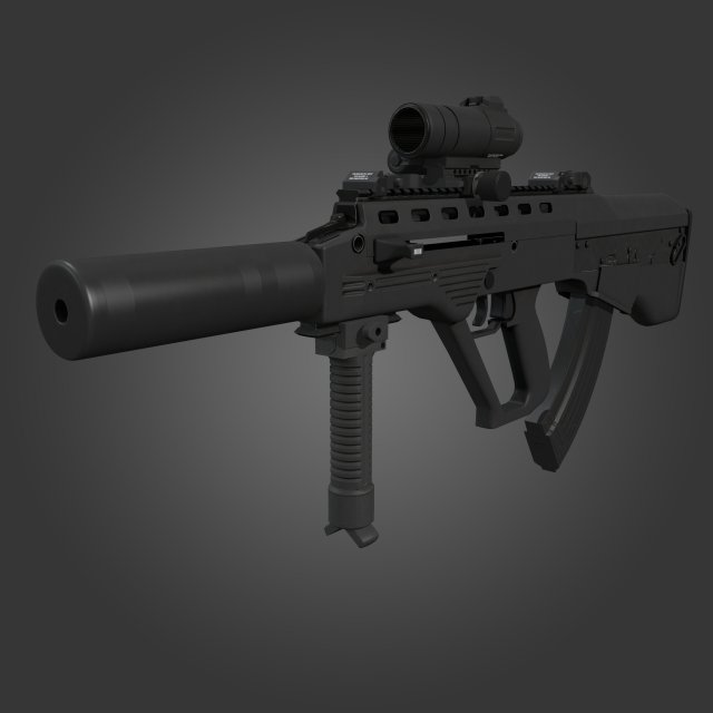 bullpup maliuk kid Modelo 3D .c4d .max .obj .3ds .fbx .stl .blend 