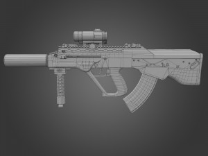 bullpup maliuk kid Modelo 3D