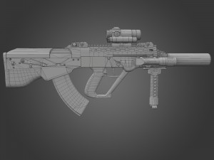 bullpup maliuk kid Modelo 3D