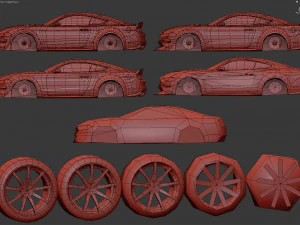 Realistic Mobile Car 36 3D Model