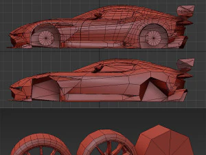 Realistic Mobile Car 16 3D Model