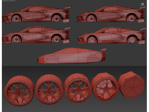 Realistic Mobile Car 37 3D Model