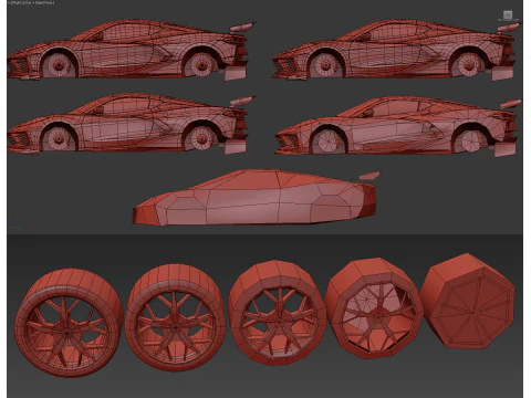Realistic Mobile Car 37 3D Model
