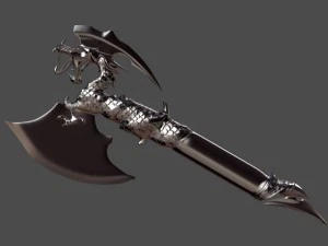 3D 프린팅용 드래곤 도끼 모델 3D 프린트 모델