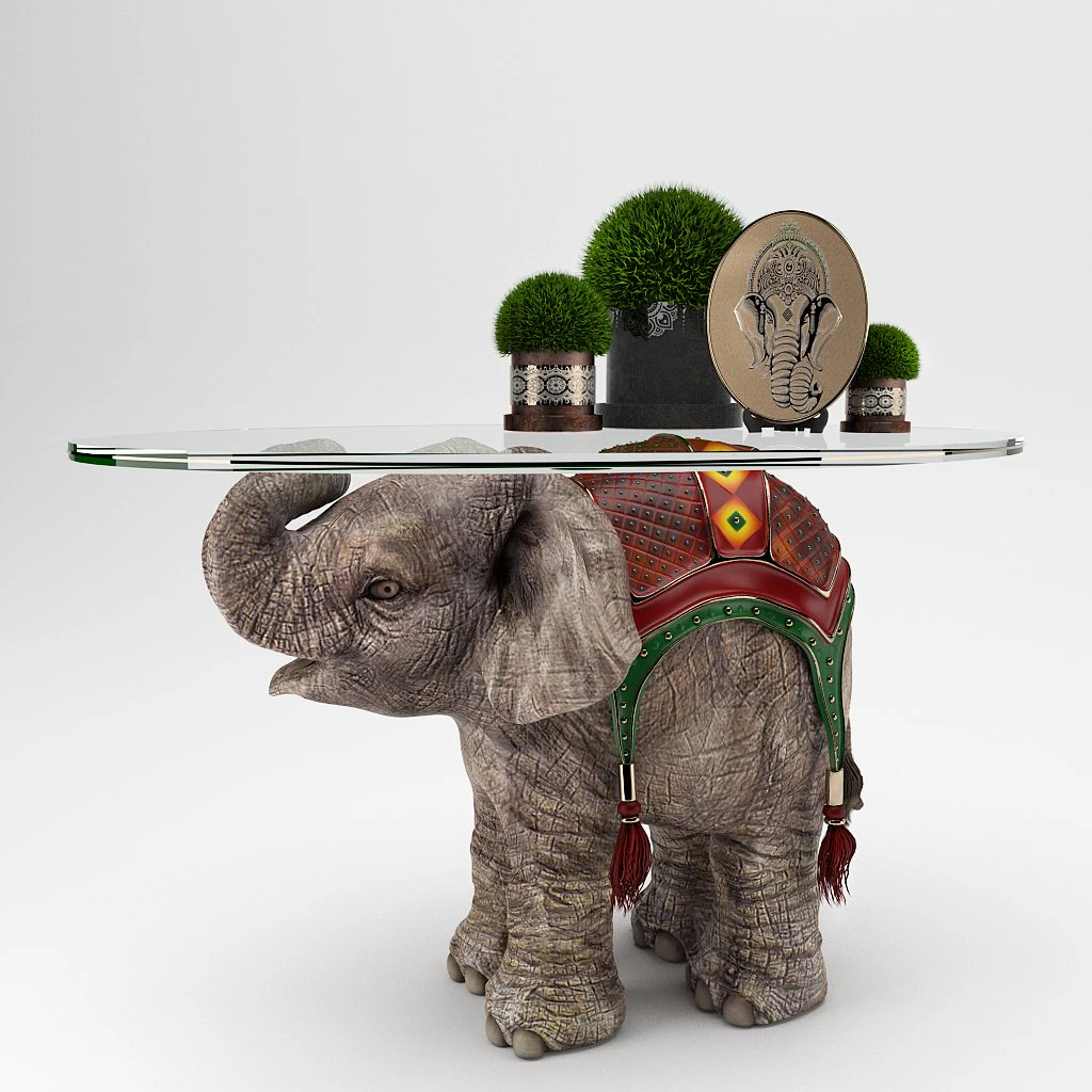 elephant table 3D Model .c4d .max .obj .3ds .fbx .stl .blend 