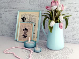 2010 3d maxとして添付されたファイル内の装飾チューリップ 3Dモデル