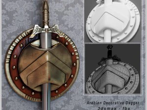 pugnale decorativo arabo Modello 3D