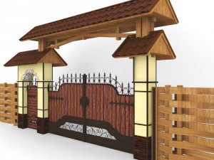fence and gate Model 3D