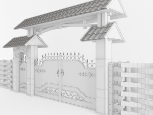 fence and gate Modello 3D