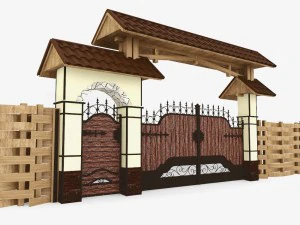 fence and gate 3D Model