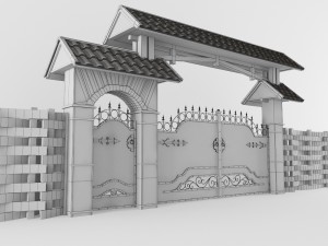 fence and gate Modello 3D