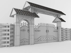 fence and gate 3D Model