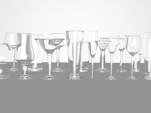 grande collection de verre Modèle 3D