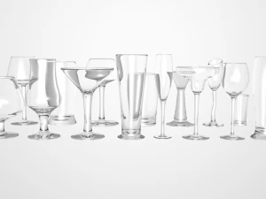 grande collection de verre Modèle 3D