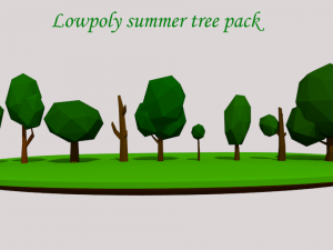 low poly summer tree pack 3D Модель