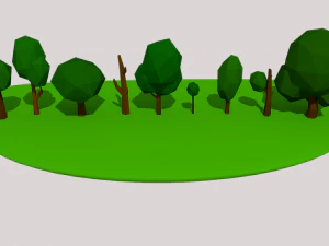 low poly summer tree pack 3D Model