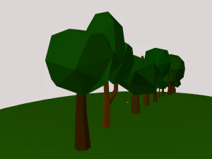 low poly summer tree pack 3D Model