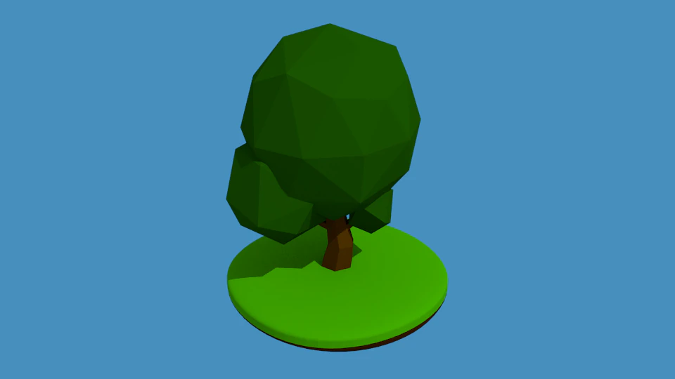 low poly tree in grass 3D Model .c4d .max .obj .3ds .fbx .stl .blend 