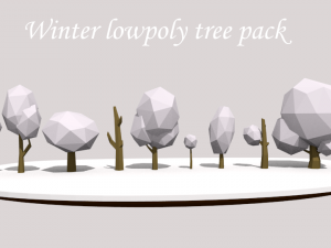 winter lowpoly tree pack 3D Модель