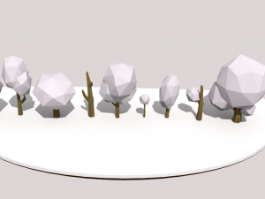 winter lowpoly tree pack 3D Модель