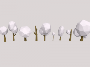 winter lowpoly tree pack 3D Модель