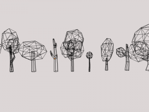 winter lowpoly tree pack 3D Модель