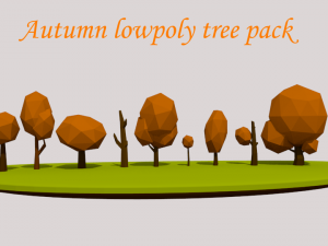 autumn lowpoly tree pack 3D Модель