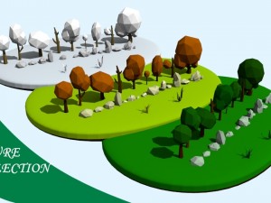 low poly nature collection 3D Модель
