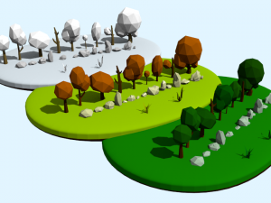 low poly nature collection 3D 模型