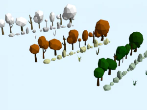 low poly nature collection 3D Model